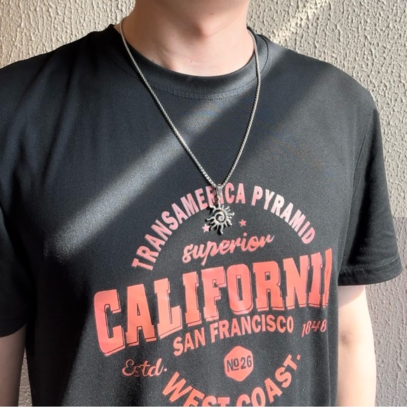 Sun Pendant Necklace for Men Women Streetwear Punk Hip Hop Unisex Style - Picture 8 of 8